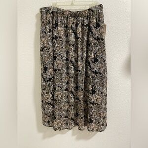 FRYE AND CO. Black and Tan Floral A-Line Skirt